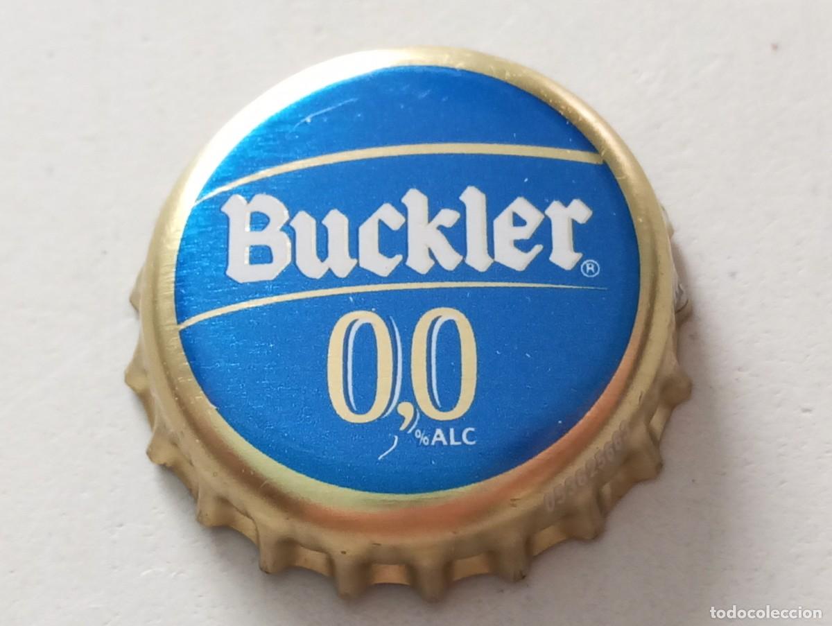 Collectionnisme de bi&egrave;res: Chapa tap&oacute;n corona de la cerveza espa&ntilde;ola BUCKLER 0,0%