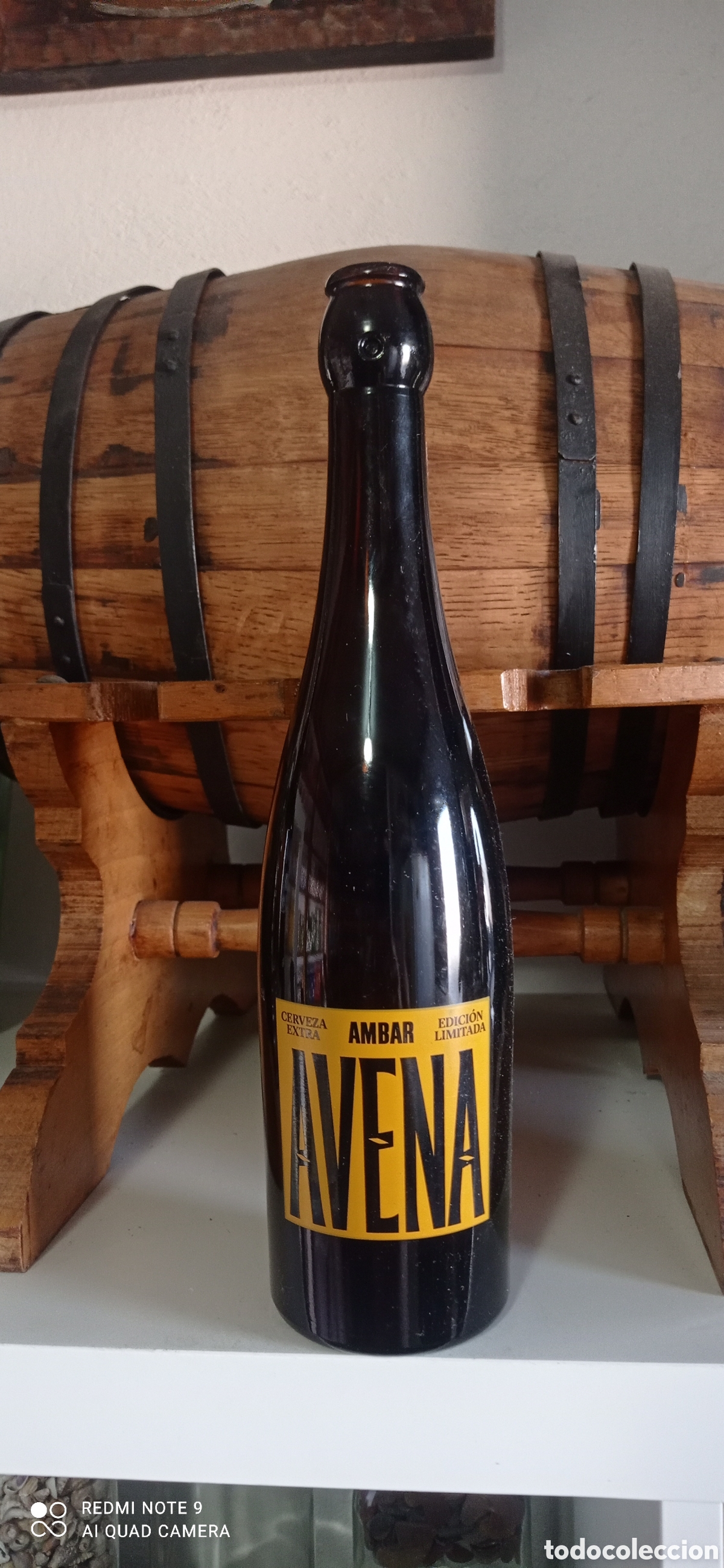 Coleccionismo de cervezas: Botella cerveza &aacute;mbar avena 50cc serigraf&iacute;ada