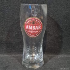 Coleccionismo de cervezas: ANTIGUO COPA VASO DE CERVEZA - AMBAR - 15 CM / CAA