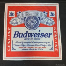 Coleccionismo de cervezas: BUDWEISER - PAÑUELO PUBLICITARIO DE CERVEZA - 40X40 CM/ CAA