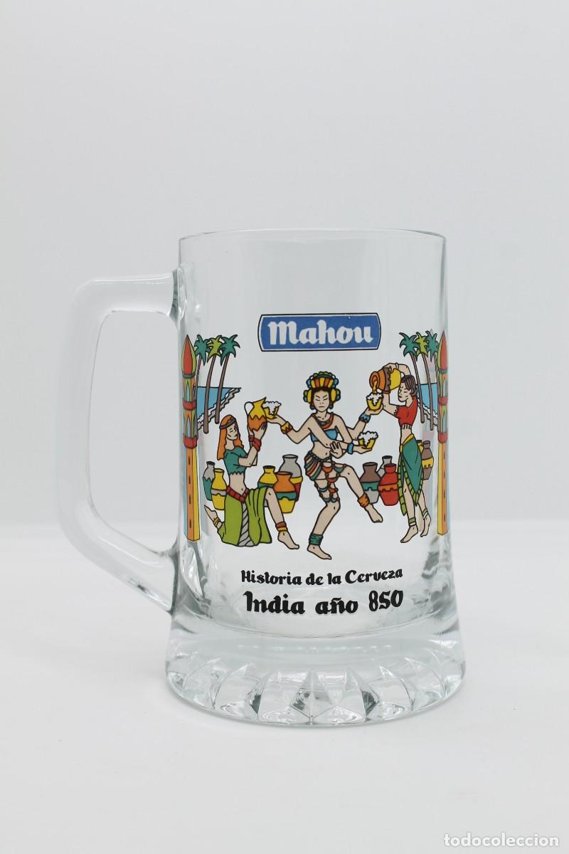 Coleccionismo de cervezas: jarra cerveza MAHOU INDIA A&Ntilde;O 850 beer bier birra cerveja