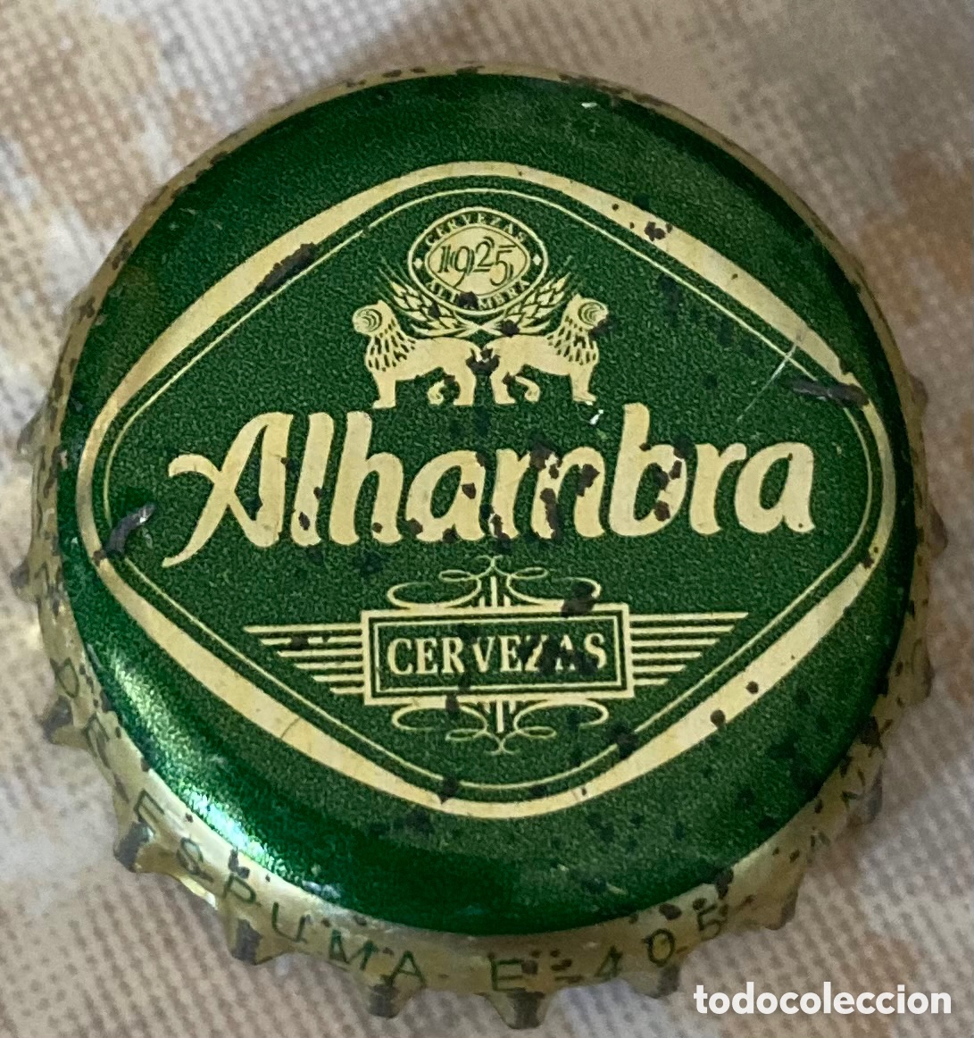 Coleccionismo de cervezas: TAP&Oacute;N CORONA CHAPA BOTTLE CAP BEER CERVEZA ALHAMBRA (2). FAB. CHAPA. TCI.----LOTE N. 1189--CARMANJO