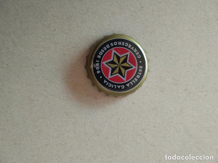 Coleccionismo de cervezas: TAP&Oacute;N CHAPA MET&Aacute;LICA DE BOTELLA ESTRELLA GALICIA CERVECEROS DESDE 1906
