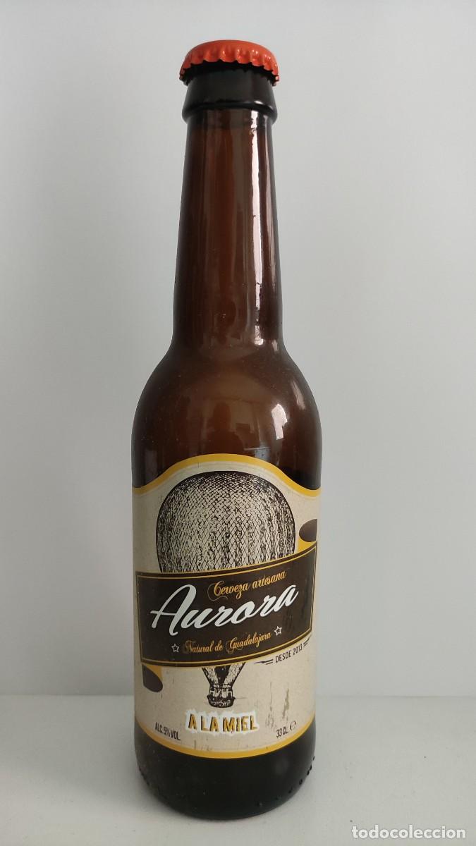 Sammeln von Brauereiartikeln: BOTELLA CERVEZA VACIA CON CHAPA - AURORA- GUADALAJARA- MIEL- GLOBO- CAD. 2015'S -250 GR