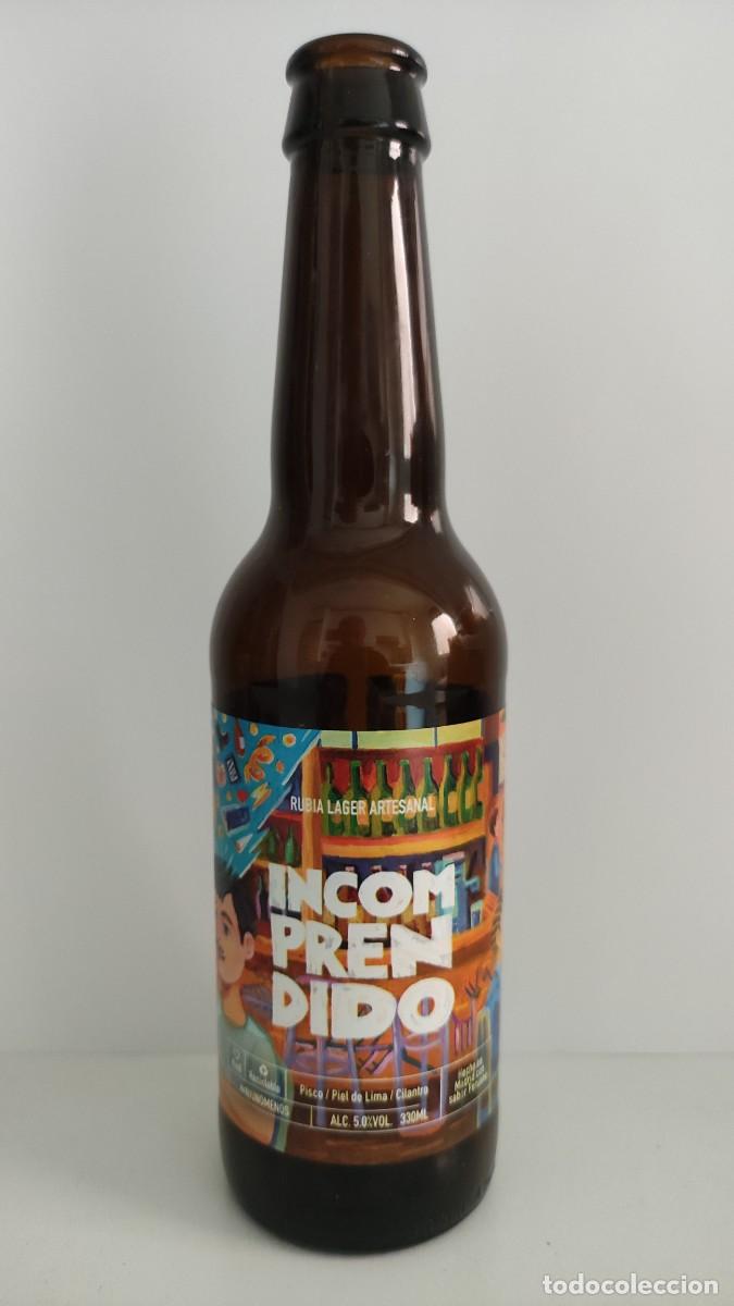 Collectionnisme de bi&egrave;res: BOTELLA CERVEZA VACIA SIN CHAPA - INCOMPRENDIDO - MADRID - CAD. 2024 -250 GR