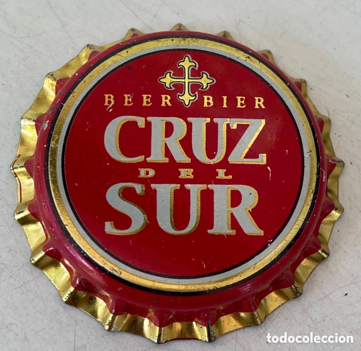 Coleccionismo de cervezas: ANTIGUA CHAPA TAP&Oacute;N CORONA BEER BIRRA BIER PIVO CERVEZA CRUZ DEL SUR (1)-- LOTE N. 3303--CARMANJO