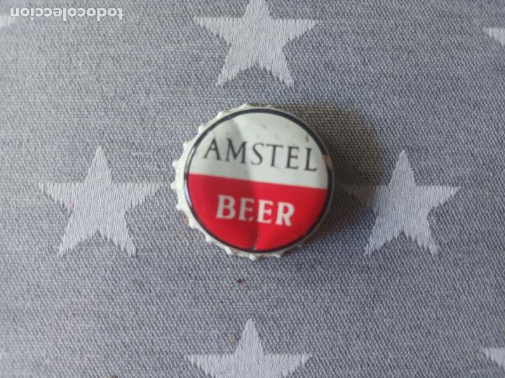 Coleccionismo de cervezas: ANTIGUA CHAPA CORONA CERVEZA AMSTEL BEER REVERSO CORCHO
