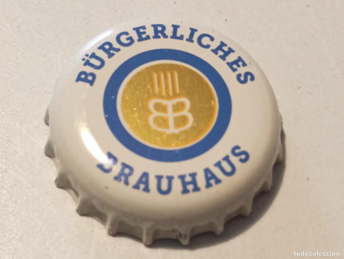 Collectionnisme de bi&egrave;res: Chapa tap&oacute;n corona de la cerveza alemana B&Uuml;RGERLICHES BRAUHAUS