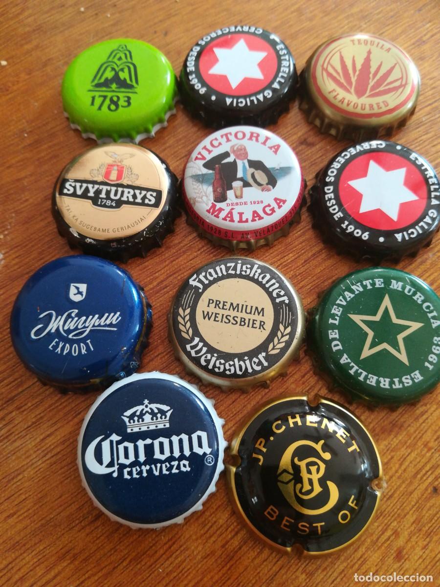 Coleccionismo de cervezas: set tapas deferentes cerveza ,cava , etc - Foto 1