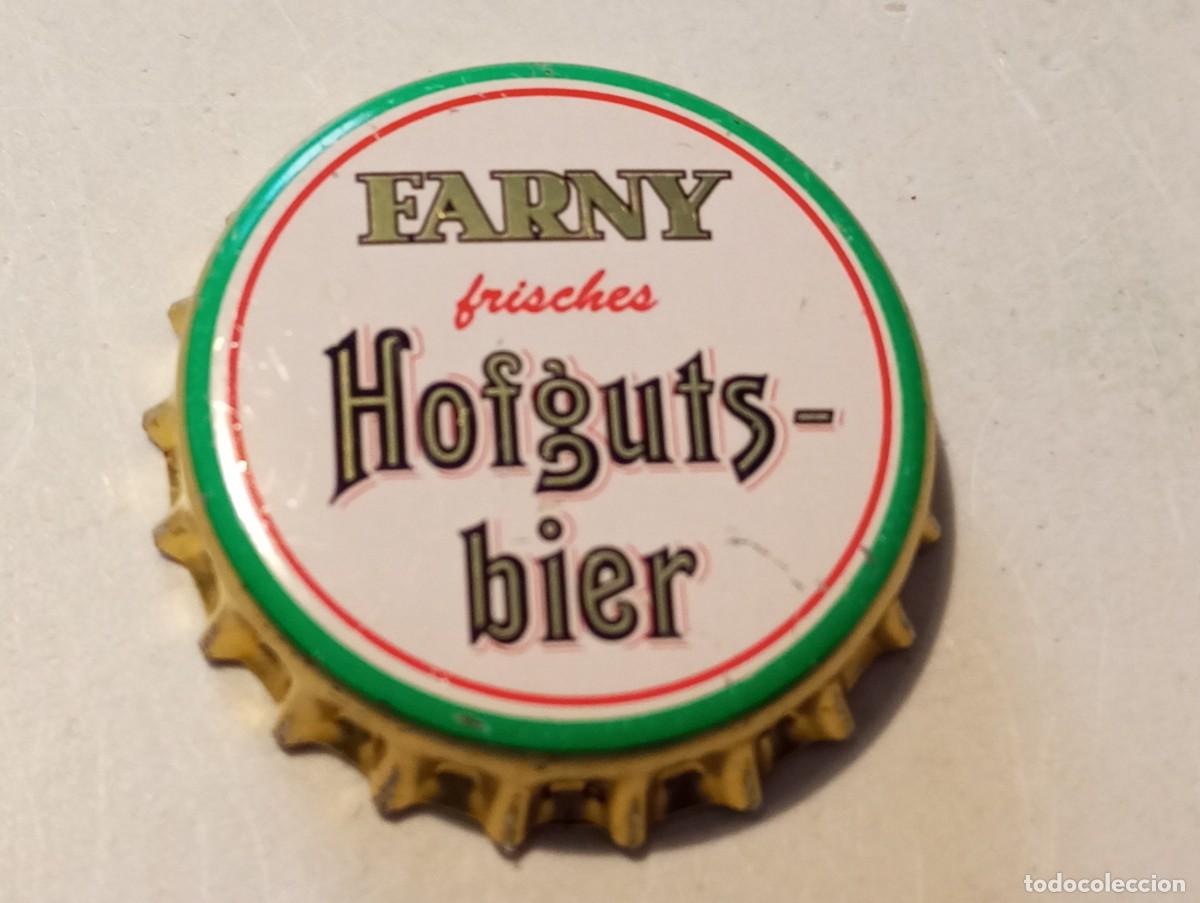 Coleccionismo de cervezas: Chapa tap&oacute;n corona de la cerveza alemana FARNY HOFGUTS-BIER FRISCHES