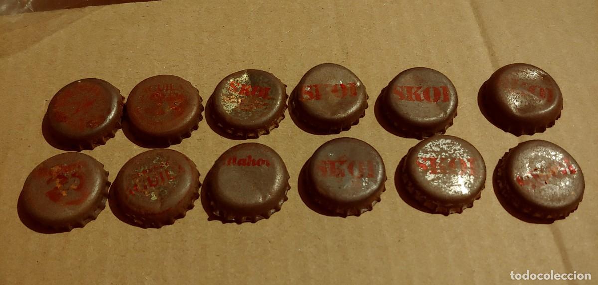 Coleccionismo de cervezas: LOTE 12 CHAPAS, SKOL-Mahou y AGUILA.