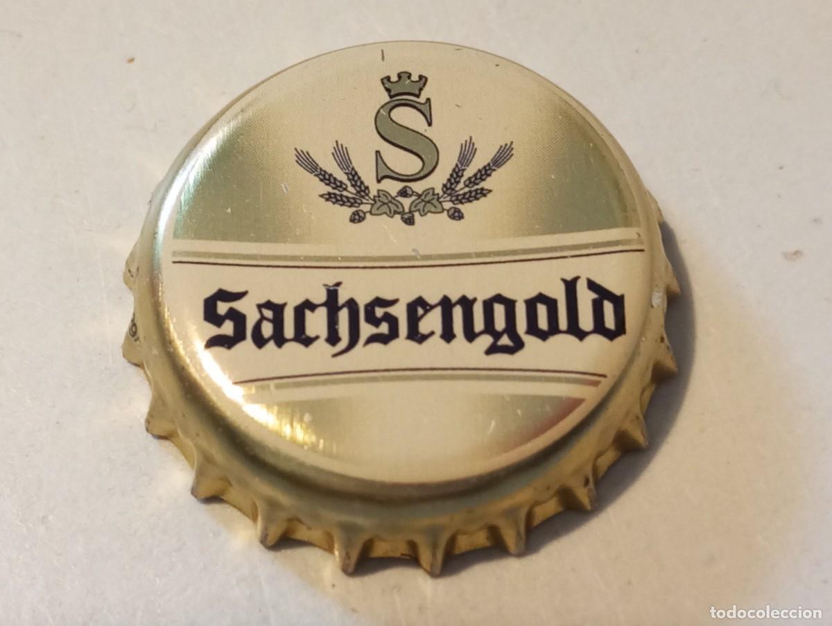 Coleccionismo de cervezas: Chapa tap&oacute;n corona de la cerveza alemana SACHSENGOLD