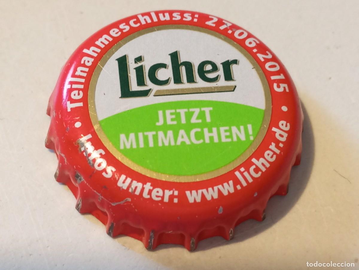 Coleccionismo de cervezas: Chapa tap&oacute;n corona de la cerveza alemana LICHER TEILNAHMESCHLUSS 2015 JETZT MITMACHEN!
