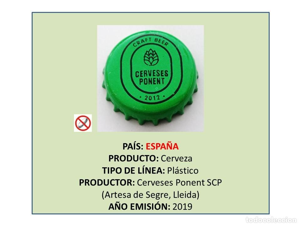 Colecionismo de cervejas: TAPON CORONA CAPSULA CHAPA CERVEZA PONENT (ESPA&Ntilde;A)