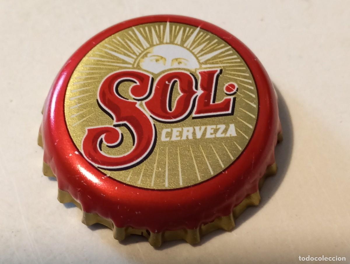 Coleccionismo de cervezas: Chapa tap&oacute;n corona de la cerveza mexicana SOL CERVEZA