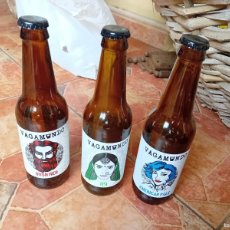 Coleccionismo de cervezas: LOTE 3 BOTELLAS CERVEZA CHAPA DE CORONA VAGAMUNDO JAIRA GRAN CANARIA BEER