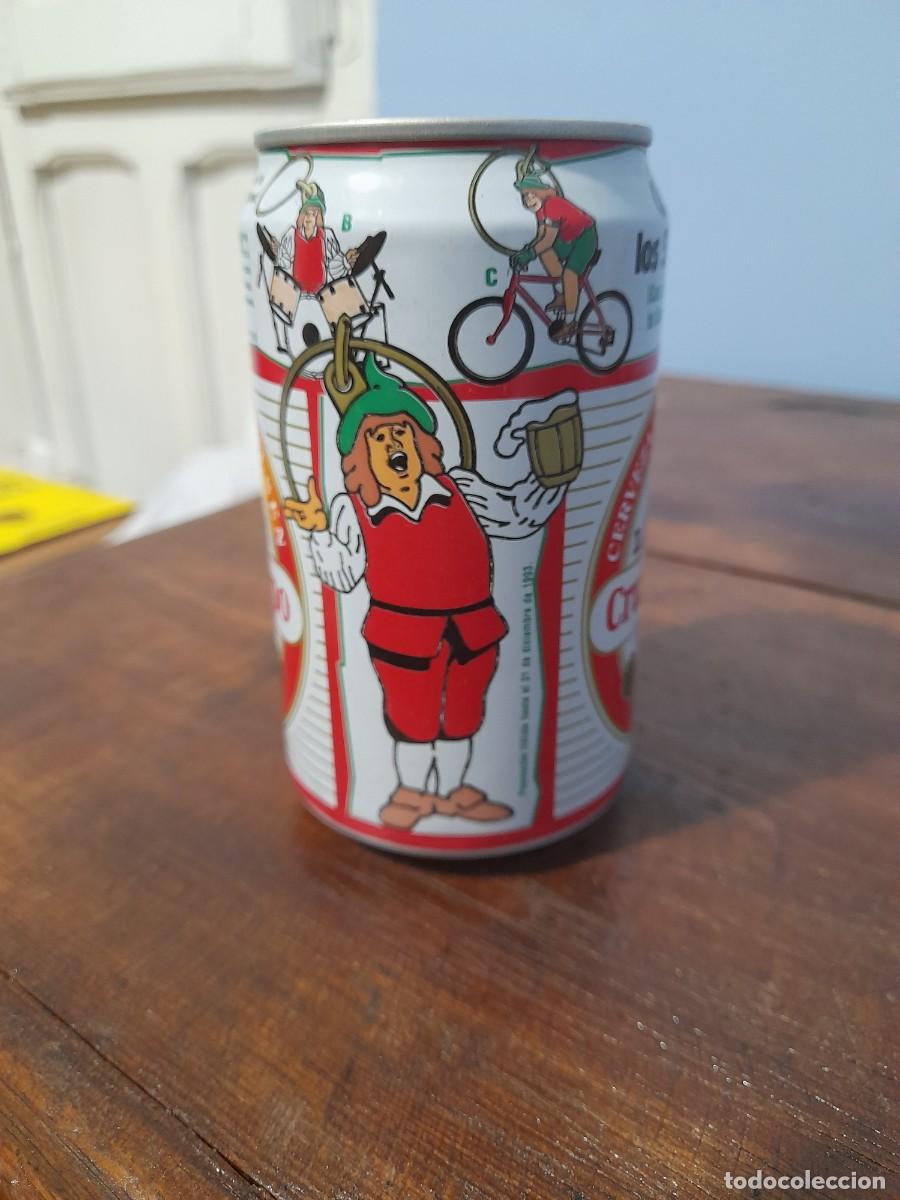 Coleccionismo de cervezas: Lata de cerveza Cruzcampo Sevilla edici&oacute;n llaveros Gambrinus a&ntilde;o 1993