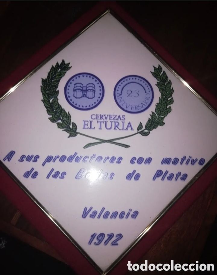 Coleccionismo de cervezas: Azulejo cerveza EL turia - Foto 2