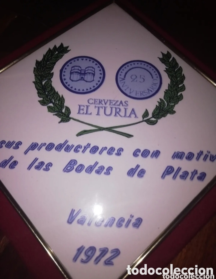 Coleccionismo de cervezas: Azulejo cerveza EL turia - Foto 1