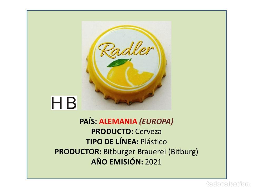 Coleccionismo de cervezas: TAPON CORONA CAPSULA CHAPA CERVEZA BITBURGER RADLER (ALEMANIA)