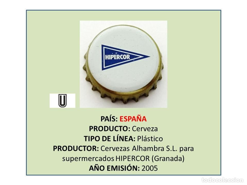 Colecionismo de cervejas: TAPON CORONA CAPSULA CHAPA CERVEZA HIPERCOR (ESPA&Ntilde;A)
