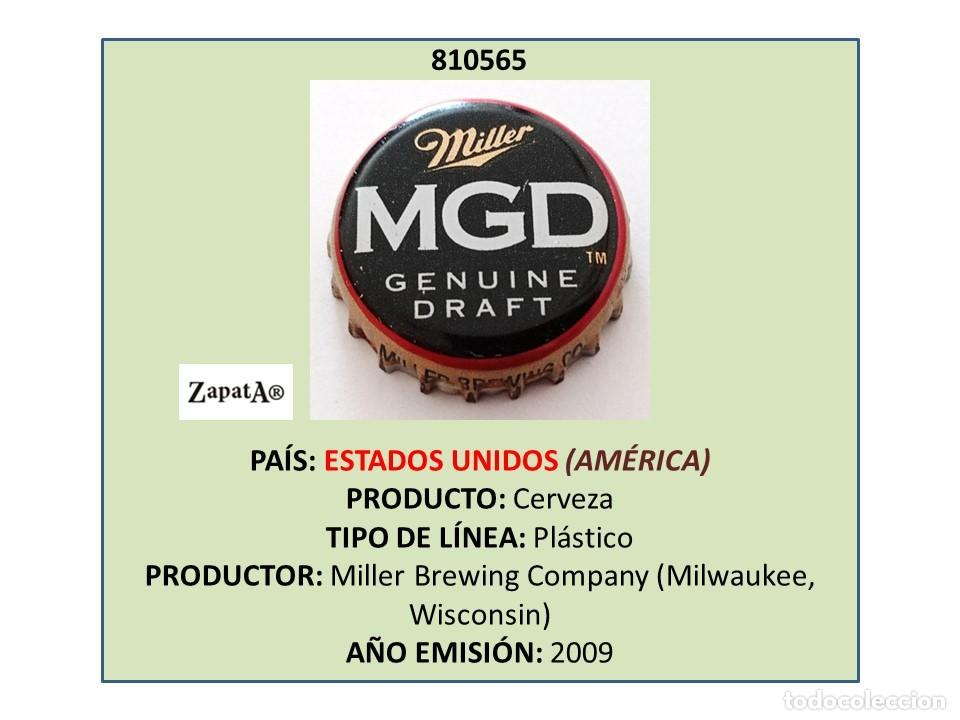 Coleccionismo de cervezas: TAPON CORONA CAPSULA CHAPA CERVEZA MILLER MGD (ESTADOS UNIDOS)