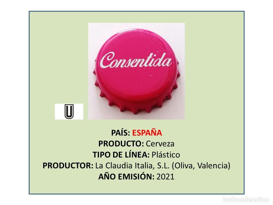 Colecionismo de cervejas: TAPON CORONA CAPSULA CHAPA CERVEZA CONSENTIDA (ESPA&Ntilde;A)