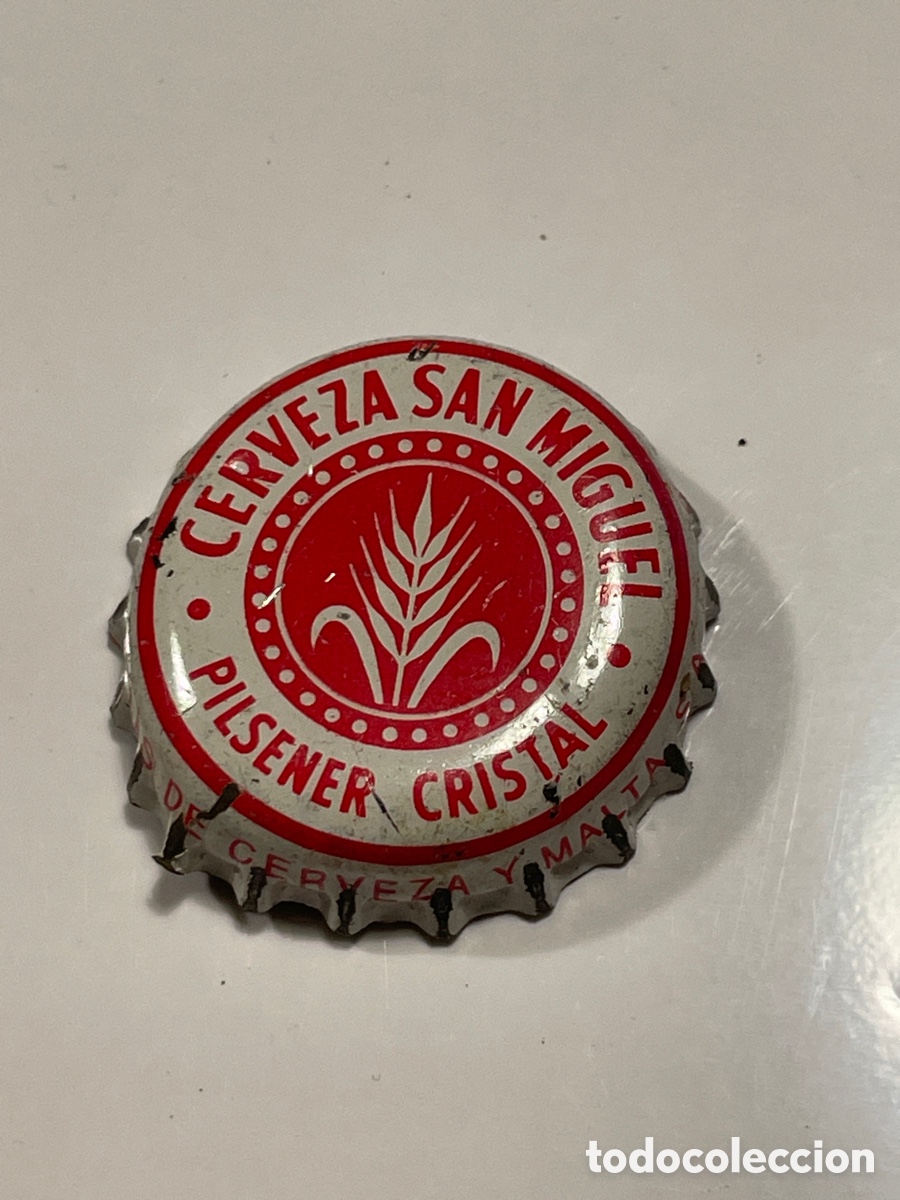 Coleccionismo de cervezas: (N) TAPON CHAPA CORONA - CERVEZAS SAN MIGUEL PILSENER CRISTAL , SE&Ntilde;ALES DE USO