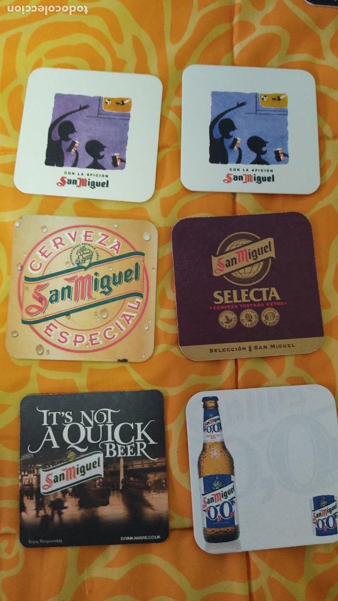 Coleccionismo de cervezas: 6 POSAVASOS CERVEZA SAN MIGUEL