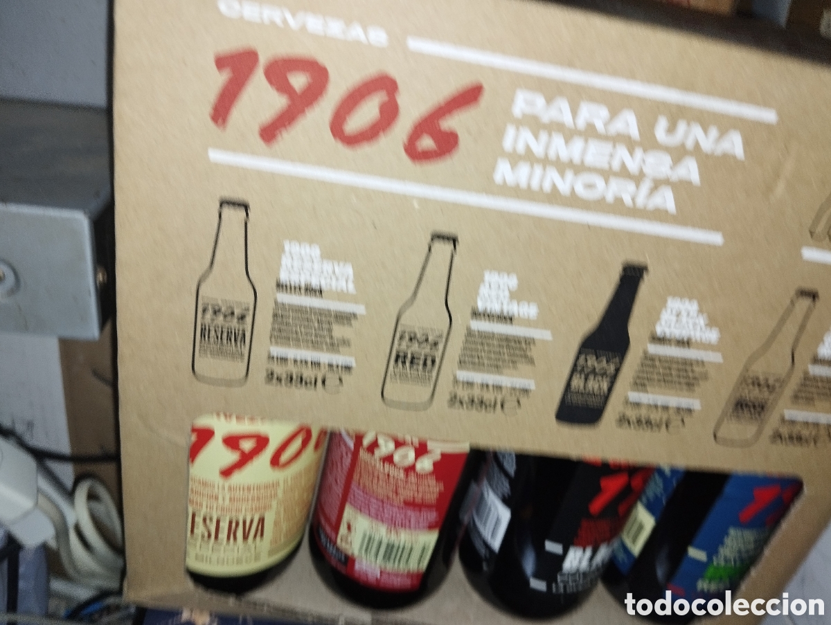 Coleccionismo de cervezas: CAJA 8 BOTELLAS ESTRELLA DE GALICIA SIN ABRIR 1906 CONTIENE 2NEGRAS,2ROJAS,2ESPECIAL Y 2IRISH