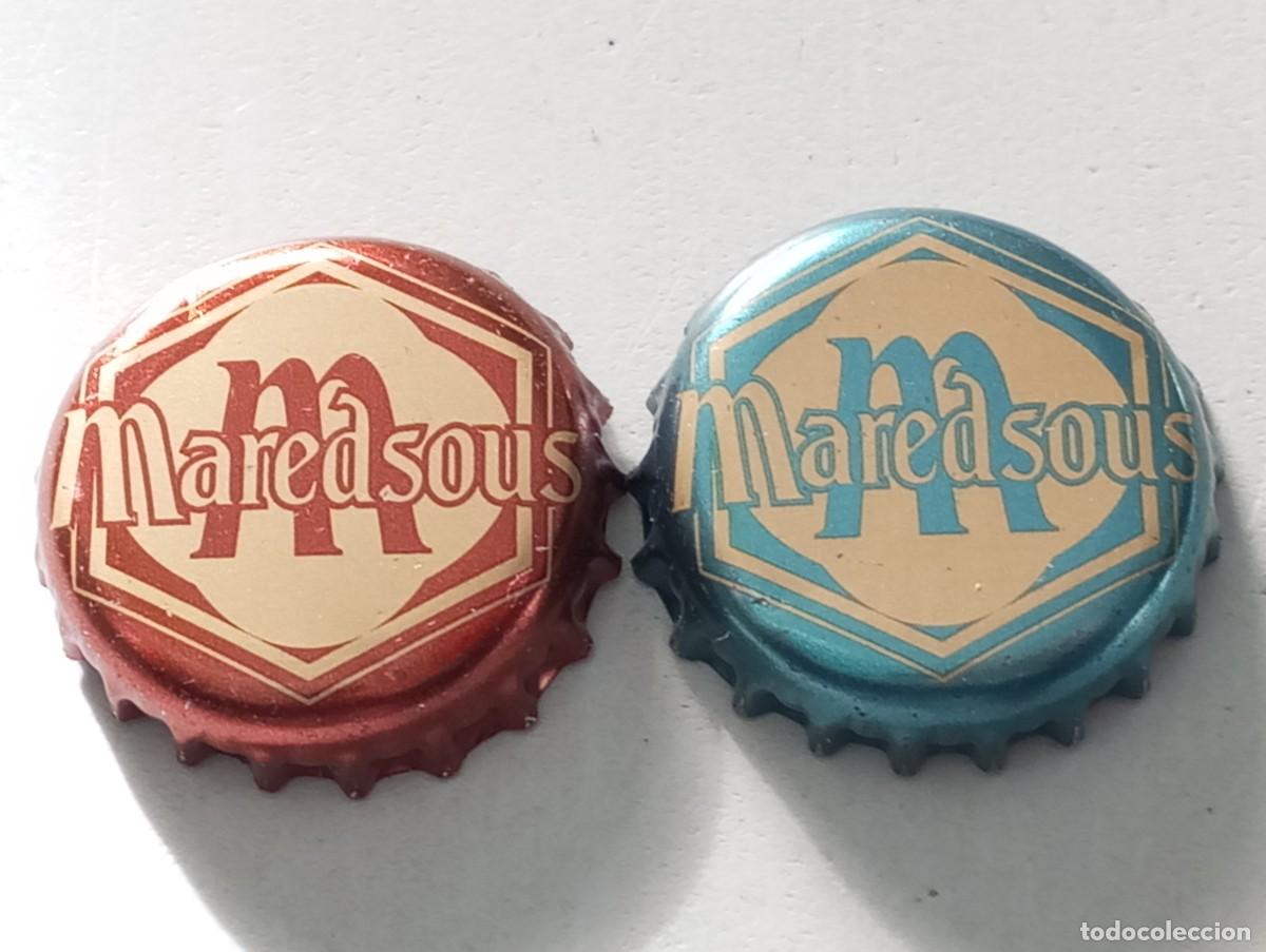 Collectionnisme de bi&egrave;res: Lote de 2 chapas tap&oacute;n corona DIFERENTES de la cerveza belga MAREDSOUS