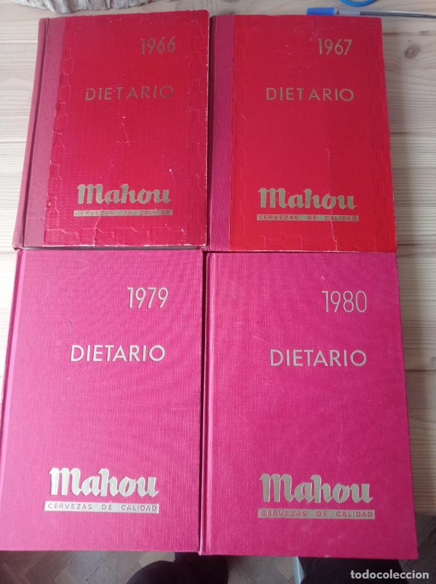 Coleccionismo de cervezas: Lote de 4 antiguos Dietarios de cervezas Mahou, a&ntilde;os 1966,67, 79,y ,80