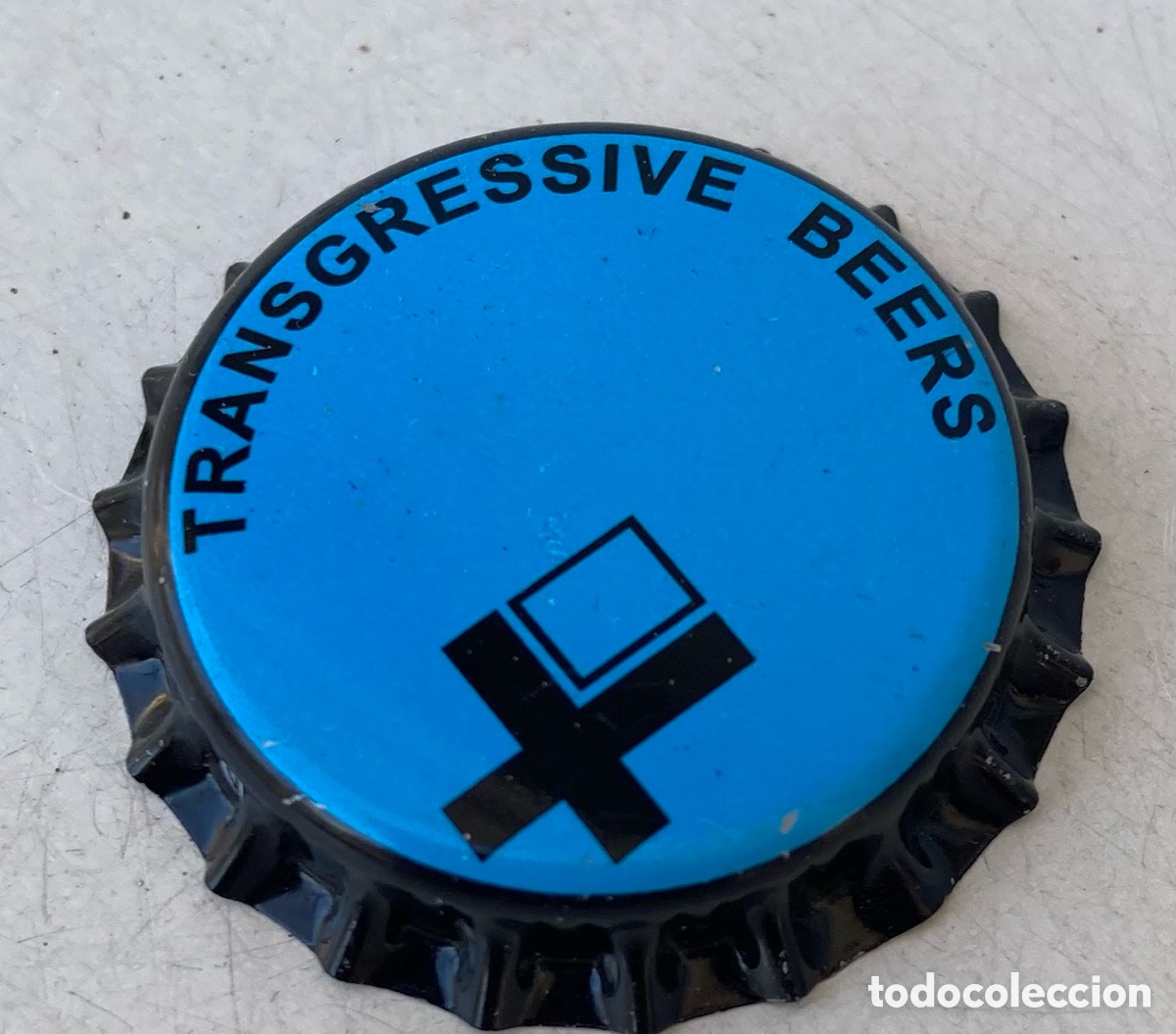 Coleccionismo de cervezas: CHAPA BIRRA CERVEZA ARTESANA TRANSGRESSIVE BEERS(2). ELCHE.FAB. CHAPA:U---LOTE N. 3719---CARMANJO