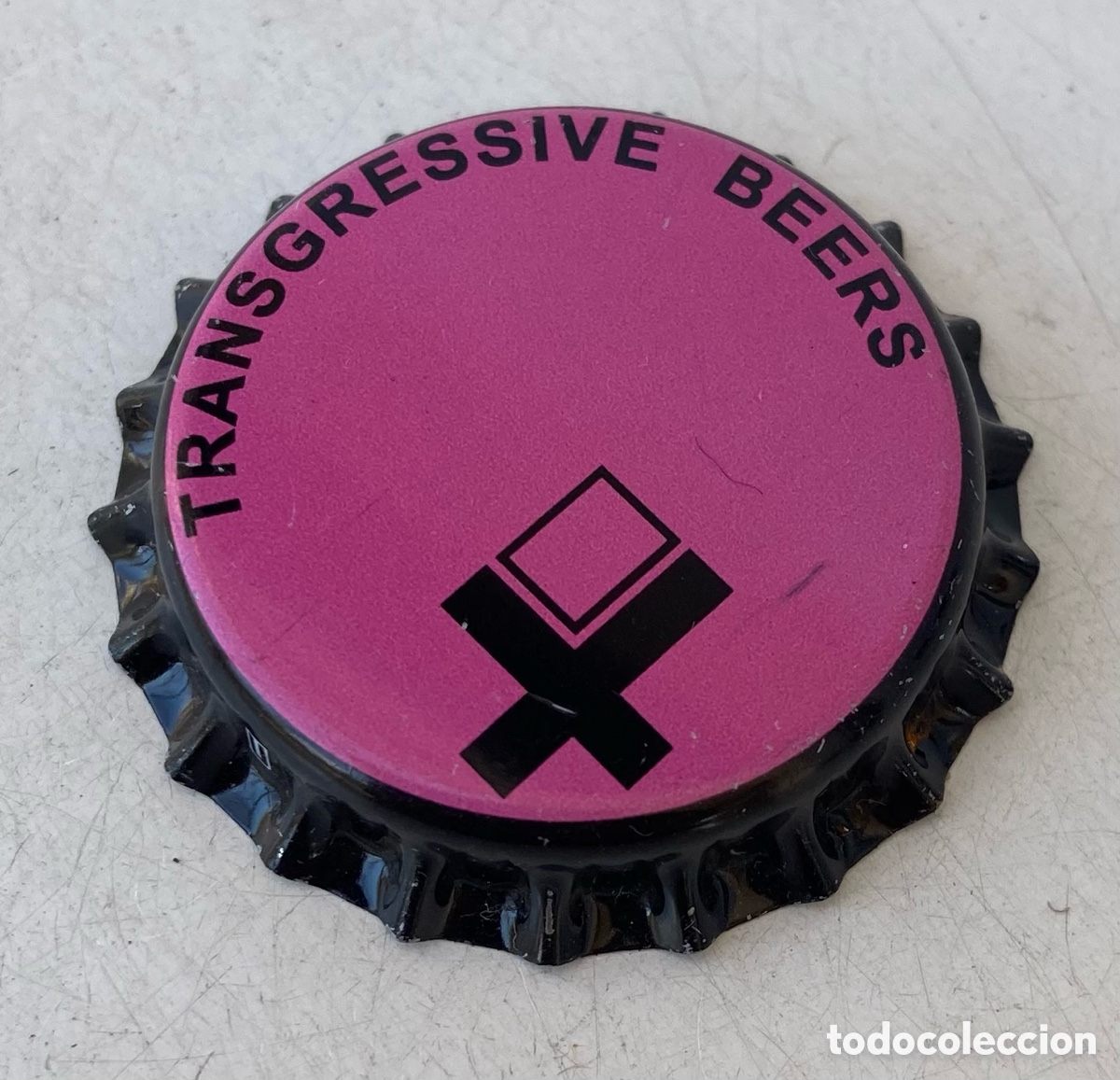 Coleccionismo de cervezas: CHAPA BIRRA CERVEZA ARTESANA TRANSGRESSIVE BEERS(3). ELCHE.FAB. CHAPA:U---LOTE N. 3720---CARMANJO