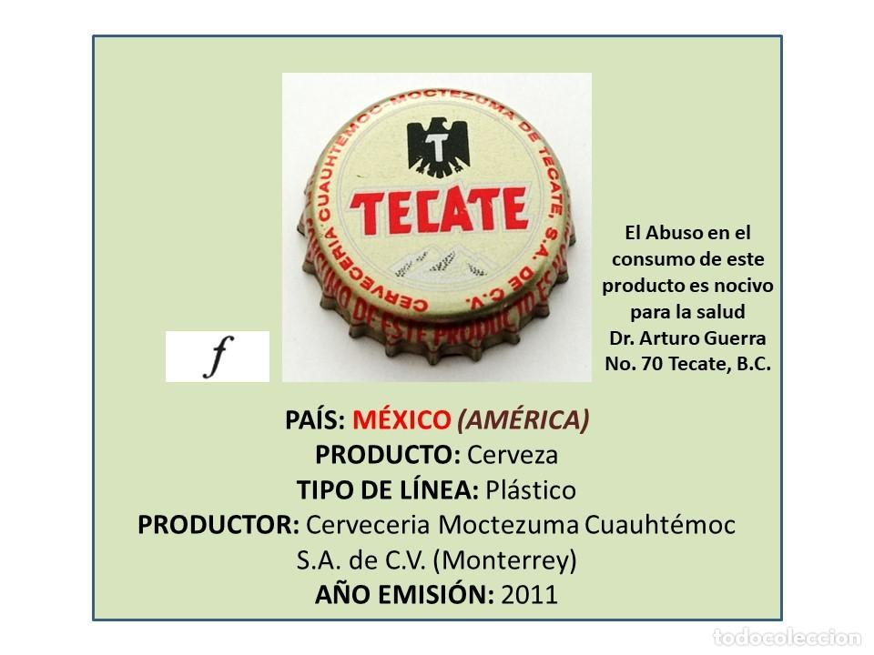 Coleccionismo de cervezas: TAPON CORONA CAPSULA CHAPA CERVEZA TECATE (M&Eacute;XICO)