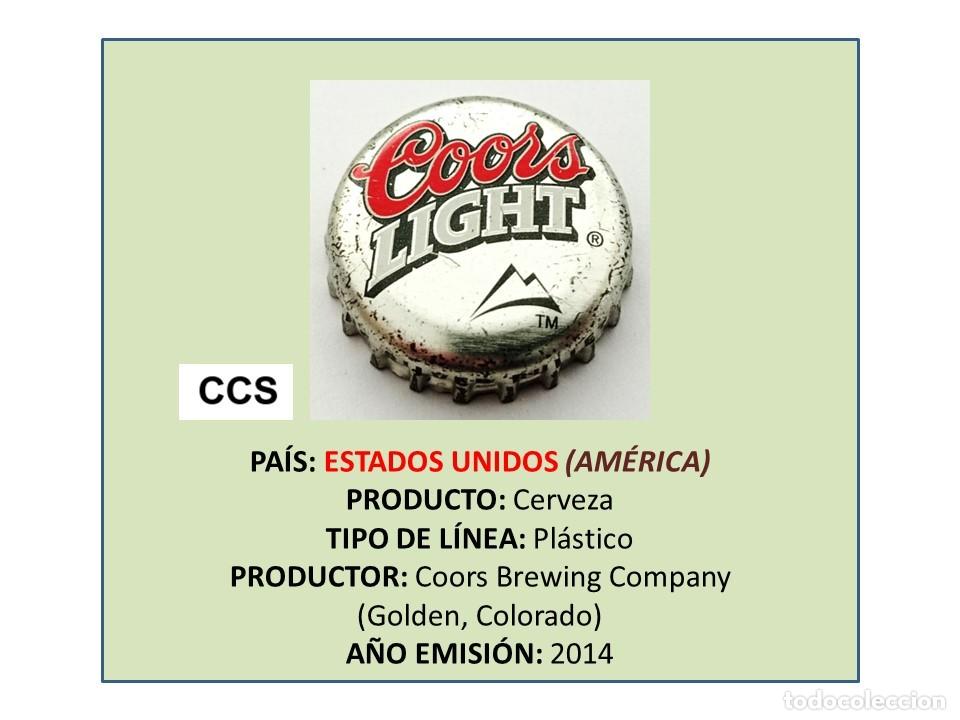 Coleccionismo de cervezas: TAPON CORONA CAPSULA CHAPA CERVEZA COORS LIGHT (BRILLANTE) (ESTADOS UNIDOS)