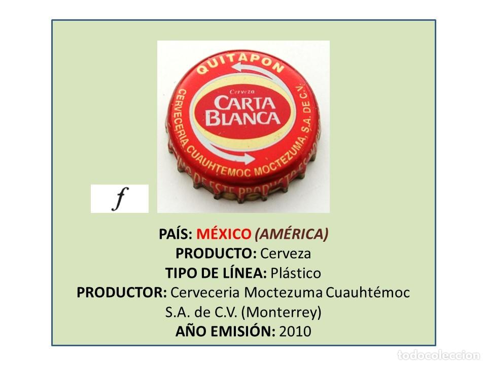 Coleccionismo de cervezas: TAPON CORONA CAPSULA CHAPA CERVEZA CARTA BLANCA (M&Eacute;XICO)