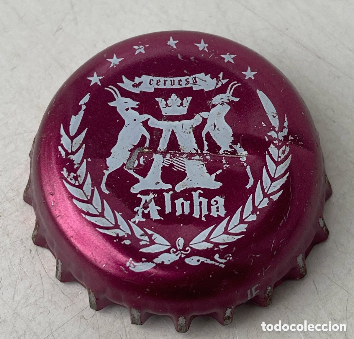 Coleccionismo de cervezas: TAP&Oacute;N CORONA BOTTLE CAP BEER BIRRA CHAPA CERVEZA ARTESANA ALPHA.ANDORRA(3).--LOTE N. 2698.--CARMANJO