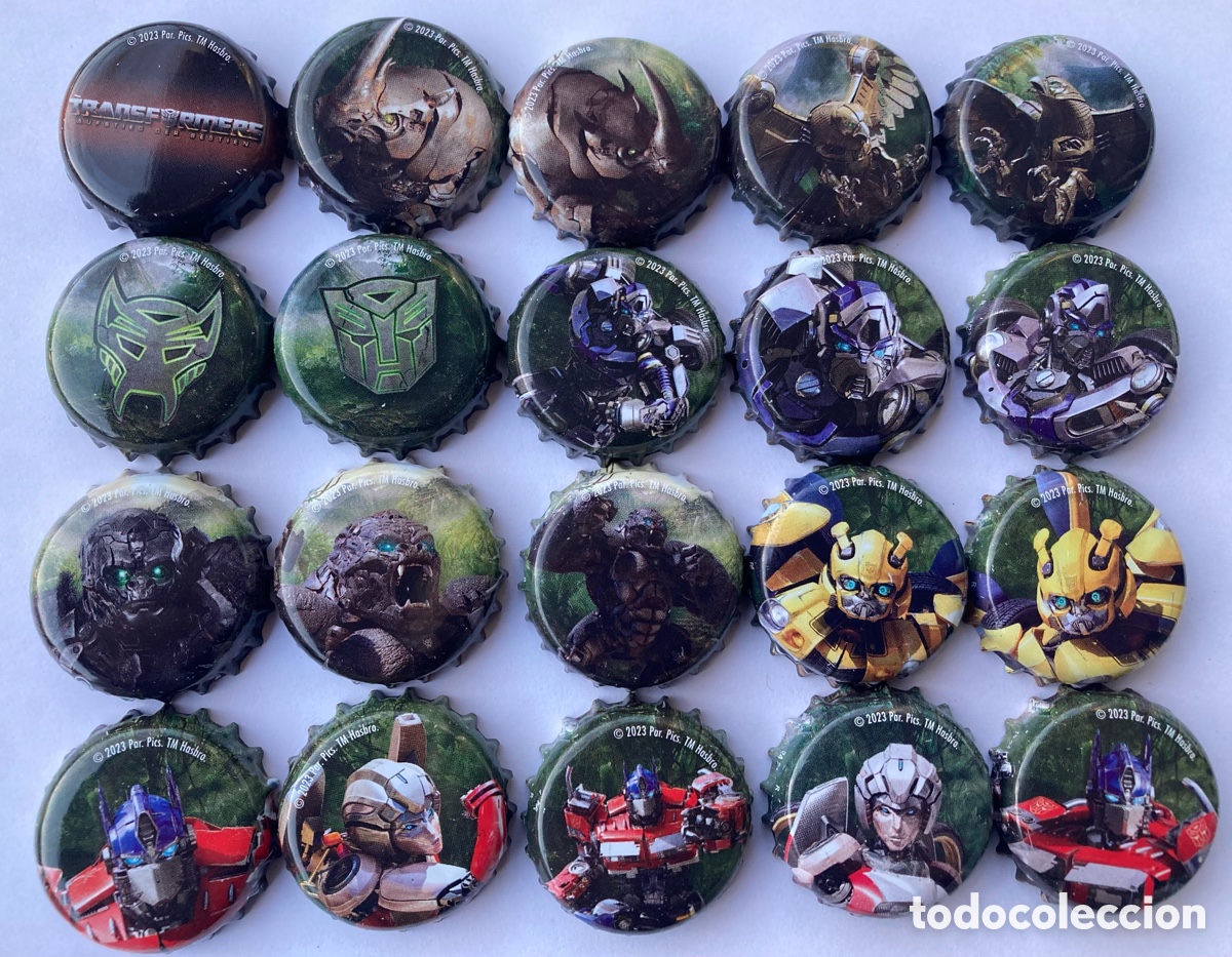 Sammeln von Brauereiartikeln: 20 CHAPAS KRONKORKEN KARAMALZ SERIE COMPLETA TRANSFORMERS.ALEMANIA---LOTE N. 3178--CARMANJO