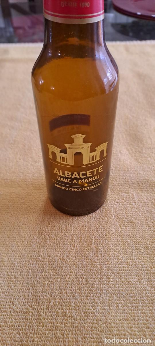 Coleccionismo de cervezas: EDICI&Oacute;N LIMITADA BOTELLA CERVEZA 5 ESTRELLAS CRISTAL VIDRIO FERIA DE ALBACETE SABE A MAHOU 2016 VACI