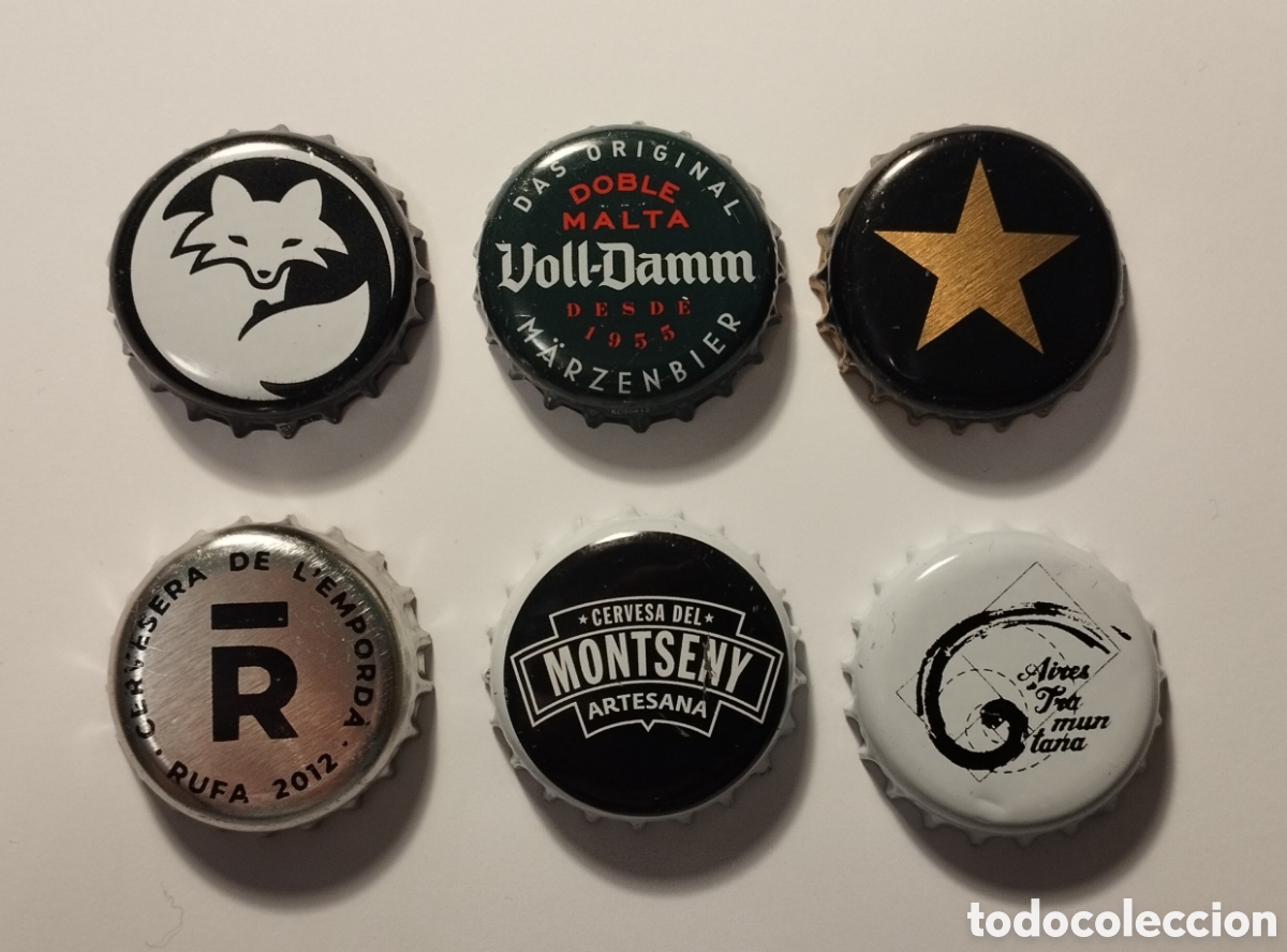 Coleccionismo de cervezas: CHAPAS DE CERVEZA CATALANAS 6 BEER CAPS