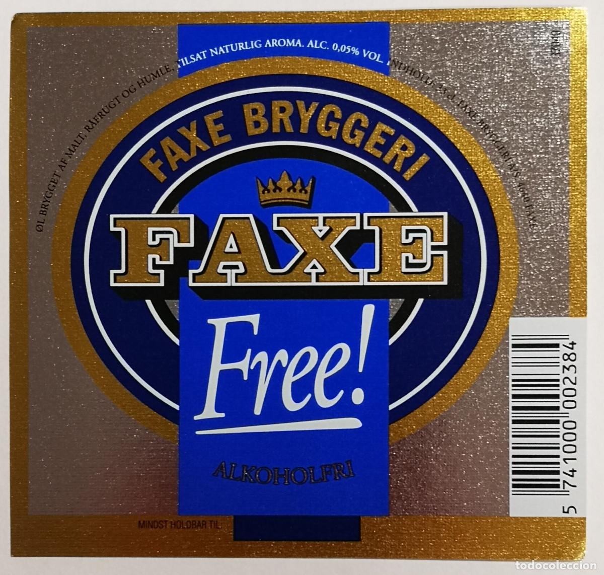 Coleccionismo de cervezas: ETIQUETA CERVEZA - FAXE Free ! Alkoholfri - Dinamarca ( Faxe )
