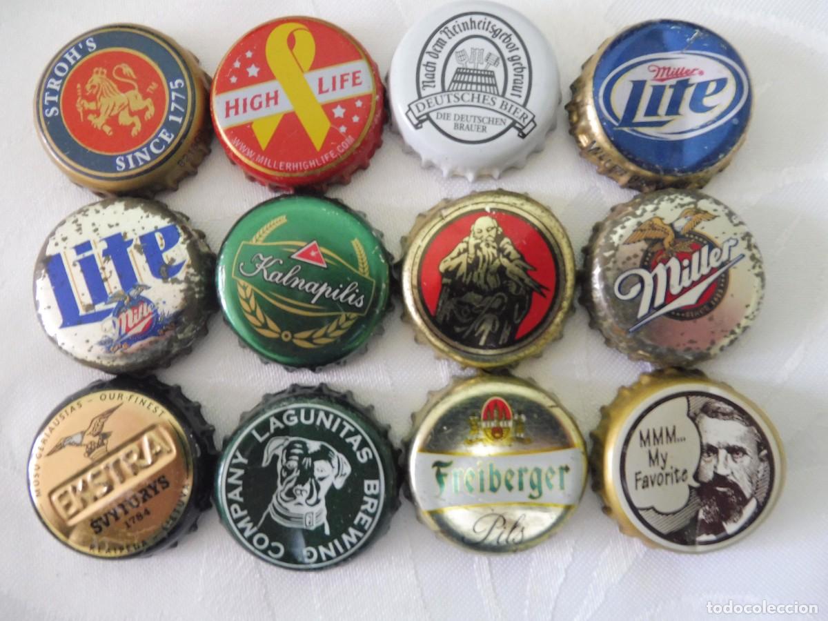 Collectable Beer: 1 lote de 12 chapas de bebidas bottle caps krohnkorken lote 8