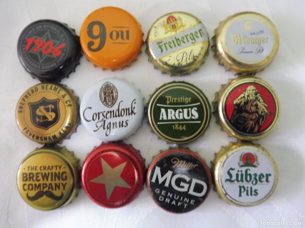 Collectable Beer: 1 lote de 12 chapas de bebidas bottle caps krohnkorken lote 10