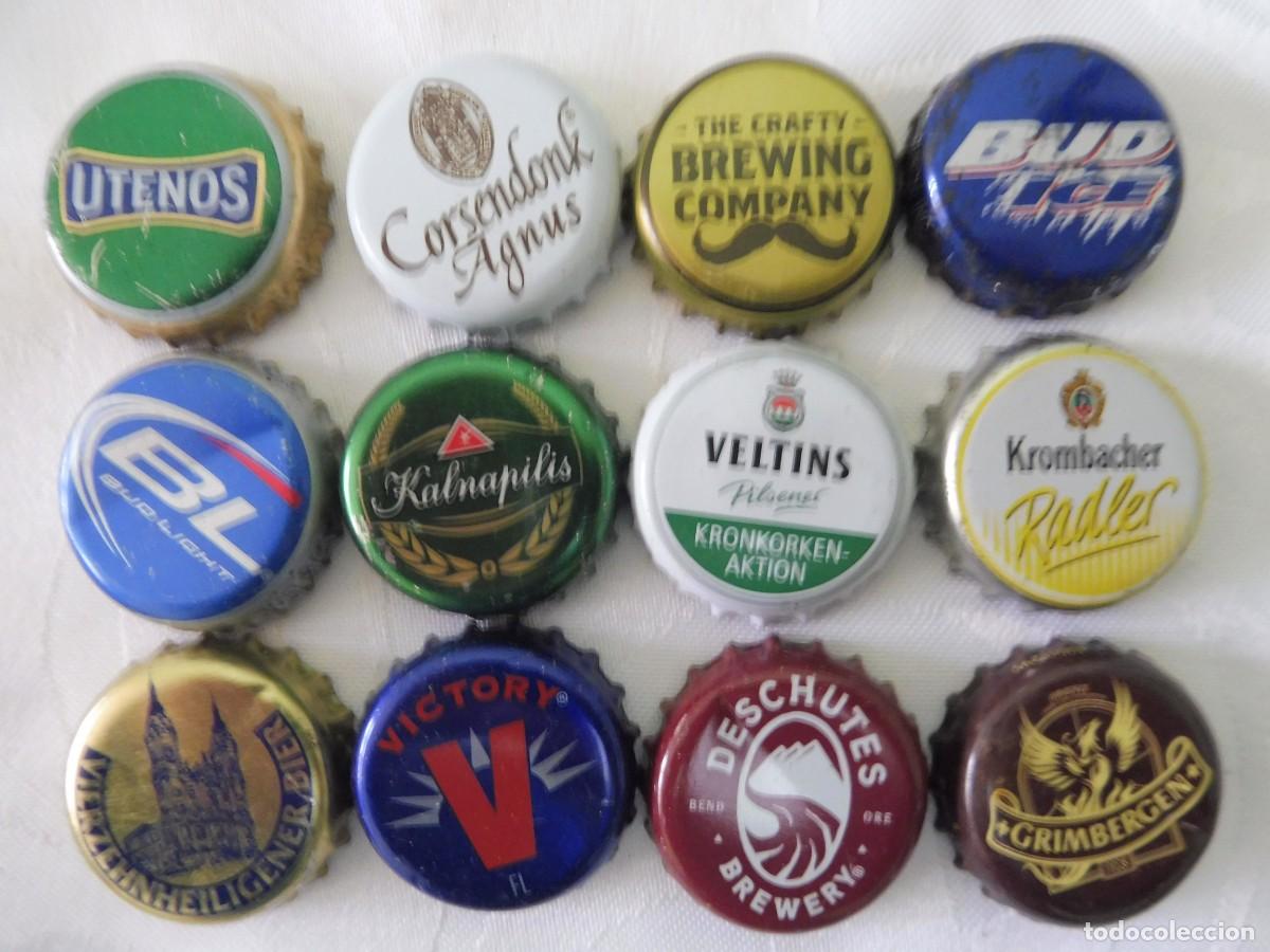 Collectable Beer: 1 lote de 12 chapas de bebidas bottle caps krohnkorken lote 12