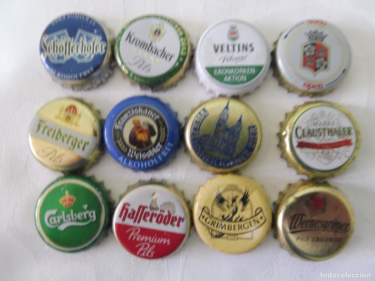 Collectable Beer: 1 lote de 12 chapas de bebidas bottle caps krohnkorken lote 17
