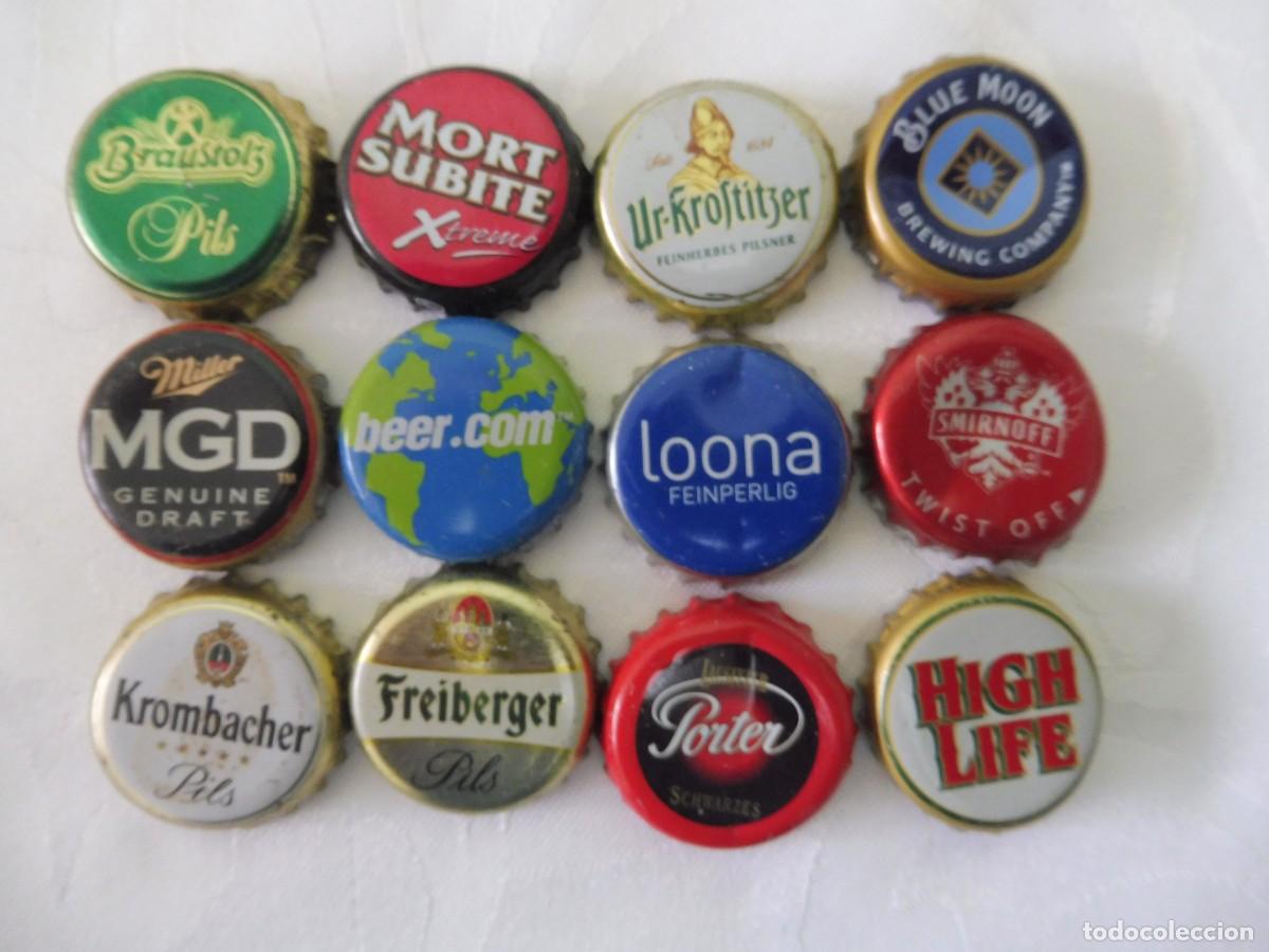 Collectable Beer: 1 lote de 12 chapas de bebidas bottle caps krohnkorken lote 20