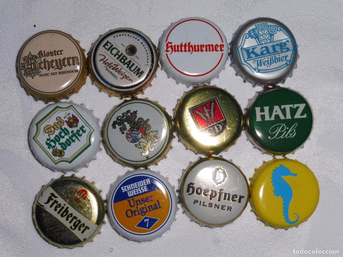 Collectable Beer: 1 lote de 12 chapas de bebidas bottle caps krohnkorken lote 32