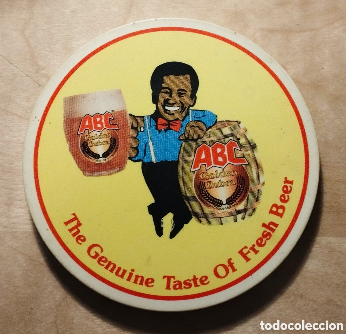 Coleccionismo de cervezas: CERVEZA ABC BEER GHANA GOLDEN BUBRA - TAPA JARRA - FIN. A&Ntilde;OS 1990