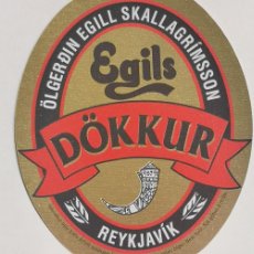 Coleccionismo de cervezas: ETIQUETA CERVEZA - EGILS DÖKKUR - ISLANDIA ( REIKIAVIK​ )